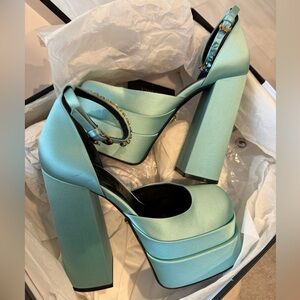 Versace Turquoise Platform Heels